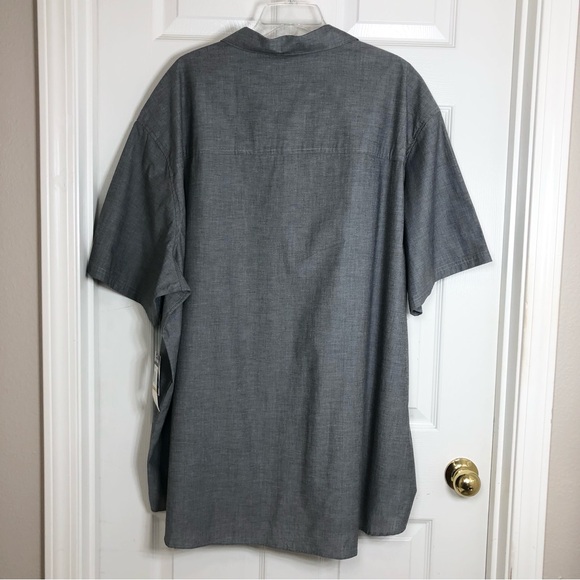 Zoo York True Flex Cotton Blend Short Sleeve Button Casual Gray Shirt 4XL - Picture 4 of 12